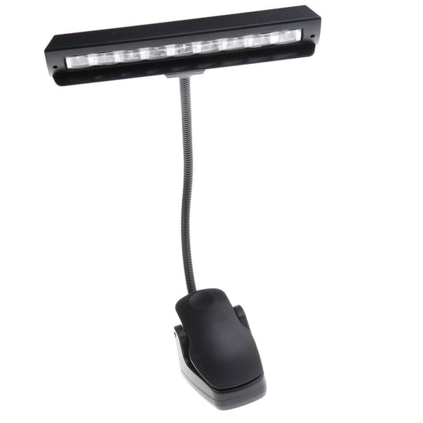 Flexible 9 LED Music Stand Lamp Clip-on Bedroom Desk Book Reading Light Black