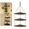 3 Layers Wood Hanging Rack Corner for Living Room Bedroom Bathroom Decor