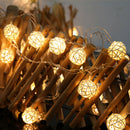 2.5M 20 Rattan Ball Led String Fairy Lights Christmas Tree Ornament Xmas De BX
