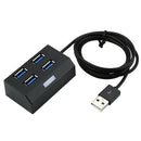 4 Ports USB 2.0 HUB Splitter Adapter External Converter for Desktop (Black)