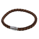 Chic Bangle Bracelet Braided Leather Brown Color 7mm H6C6