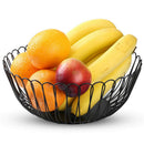 Creative Wire Fruit Dish Basket Bowl, Modern Large Black Decorative Table C
