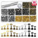 480Pcs/Set Leather Craft Repair Double Cap Rivets Tubular Metal Stud with Tools