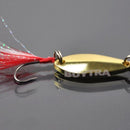 Fad Metal Fishing Lure Sequin Spoon Noise Paillette with Feather Treble B&X