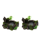 Set Of 2 Reptile Plant Decorative Water Dish & Food