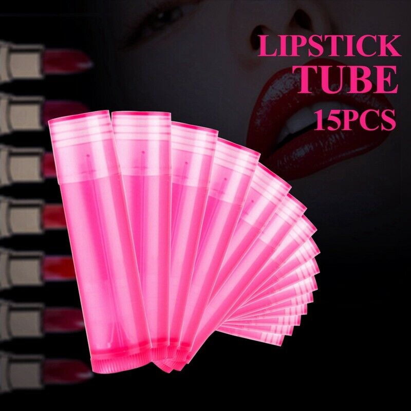 15pcs Rose red Lipstick Empty Tube Wax Tube Lipstick DIY Lipstick Tube Cosm Z9Y2