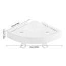Bathroom Triangular Shower Shelf Corner Bath Storage Organizer White Rack F5I7