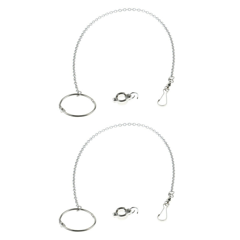 2 Pcs Parrot Foot Chain Stainless Steel Birds Anklet Ring for Pigeon Dove Chicks