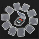 10pcs Transparent Standard SD SDHC Memory Card Case Holder Box Storage Useful