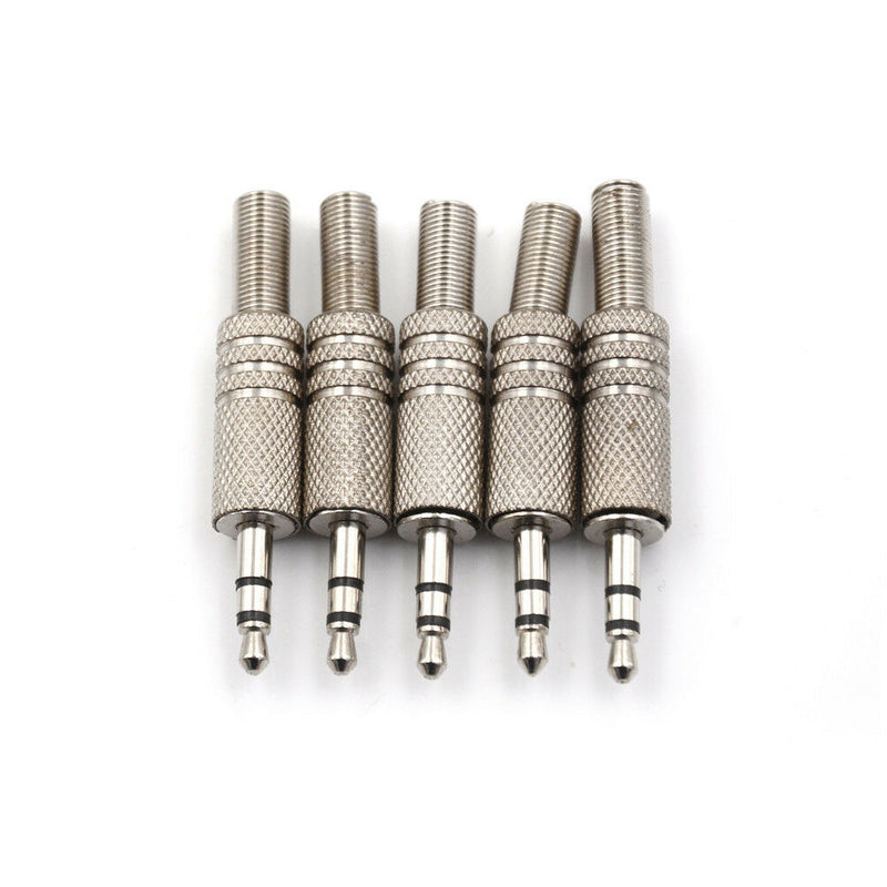5PCS 3.5mm 3 Pole Headphone Audio Jack Male Plug Soldering Connector sp