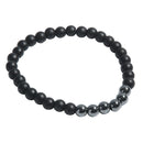 2PCS/set Black Mantra Prayer Healing Natural Stone Beads Bracelet Women Men