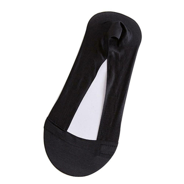 Invisible Boat Sock Anti-slip Shallow Mouth Silicone Woman Socks (Black) A#S