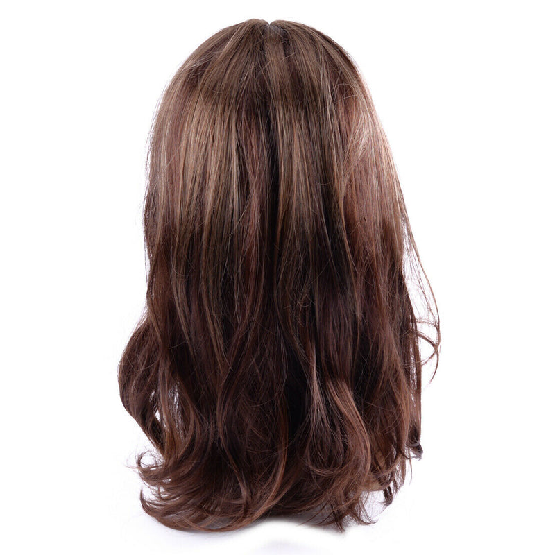 Daily 17" Natural Dark Brown Long Curly Hair Lady Fashion Lace Front Wig