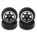 4pcs RC Flat Racing Tires Tyre Wheel Rim For HSP HPI 1:10 On-Road Car 6017