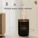 280ML Desk Candle Humidifier USB Mute Mist Maker with Ambient Light (Black) A