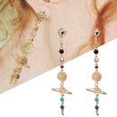 Solar System Universe Earrings Dangle Sun Earth Earrings Ear Summer Stud V7P3