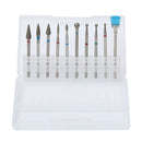 10PCS Nail Drill Bits, Cuticle Cleaner Dust Drill Brush Rotary Polishing Buffing