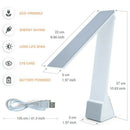 Led Desk Lamp Battery Powered,Cordless Foldable Task Light ,Portable Modern