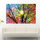 Psychedelic Trippy Tree Abstract Sun Art Silk Cloth Poster Home Decor 50cmx Y8F6