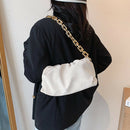 Fashion Cloud Women Shoulder Handbag Lady Chain Underarm Clutch (Beige)
