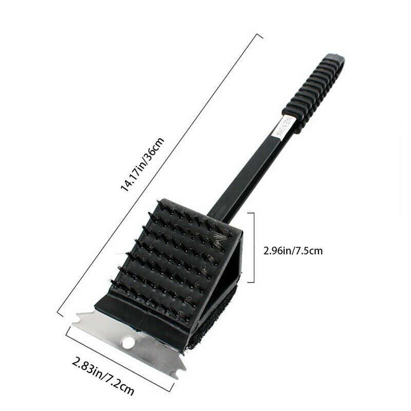 3in1 BBQ Cleaner Copper Wire BBQ Grill Brush Stainless Steel Long Handle Ba