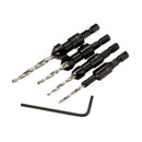 4pcs HSS Countersink Drill Bit Set Hex Shank Woodworking Carpentry Tool #6-#16