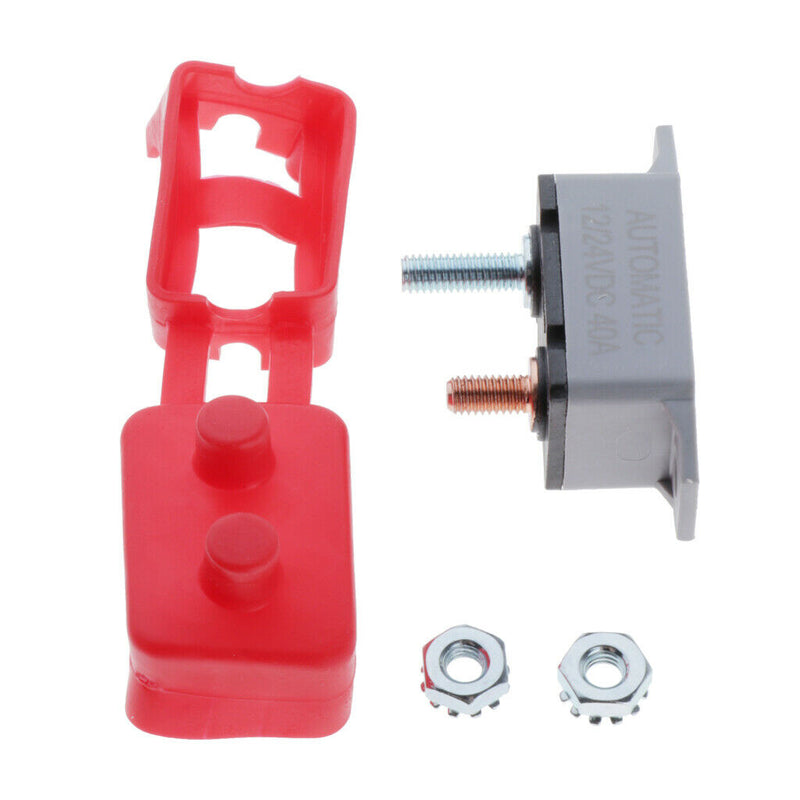 Auto Reset 12V 24V Circuit Breaker Car Automatic Fuse Metal Stud Bolt 40A 40Amp