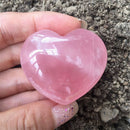 1Pc Natural Quartz Heart Shaped Pink Crystal Love Healing Gemstones Collecti TO