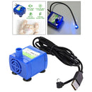 2Pcs Automatic Drinking Fountain Pump with LED for Cats Dogs Drinking Bowl
