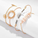4pcs Retro Shell Flower Bracelet Slice Bangles Women Jewelry Gift (Style 2) A