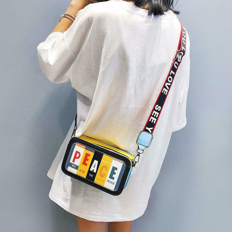 Women Retro Square Zipper Shoulder Crossbody Bags Ladies Handbag (Black)