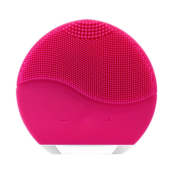 Electric Ultrasonic Face Cleaning Brush Skin Washing Massage Cleaner (Rose)