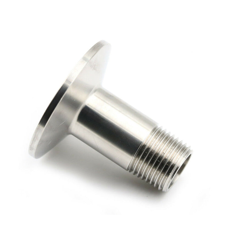 1/2" Sanitary Male Threaded NPT Ferrule Pipe Fitting to 1.5" Clamp SS304 BX