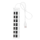7 Ports High Speed USB 2.0 Hub Splitter w/ON/OFF Switch for Laptop (White)