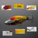 Lot 4pcs Plastic Minnow Fishing Lure Sinking Rattle Fishing Baits 3.9g/7cm/ V4L6