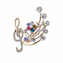 New Arrival Music Brooch Elegant Style with Rhinestones Treble Clef Pin Bro