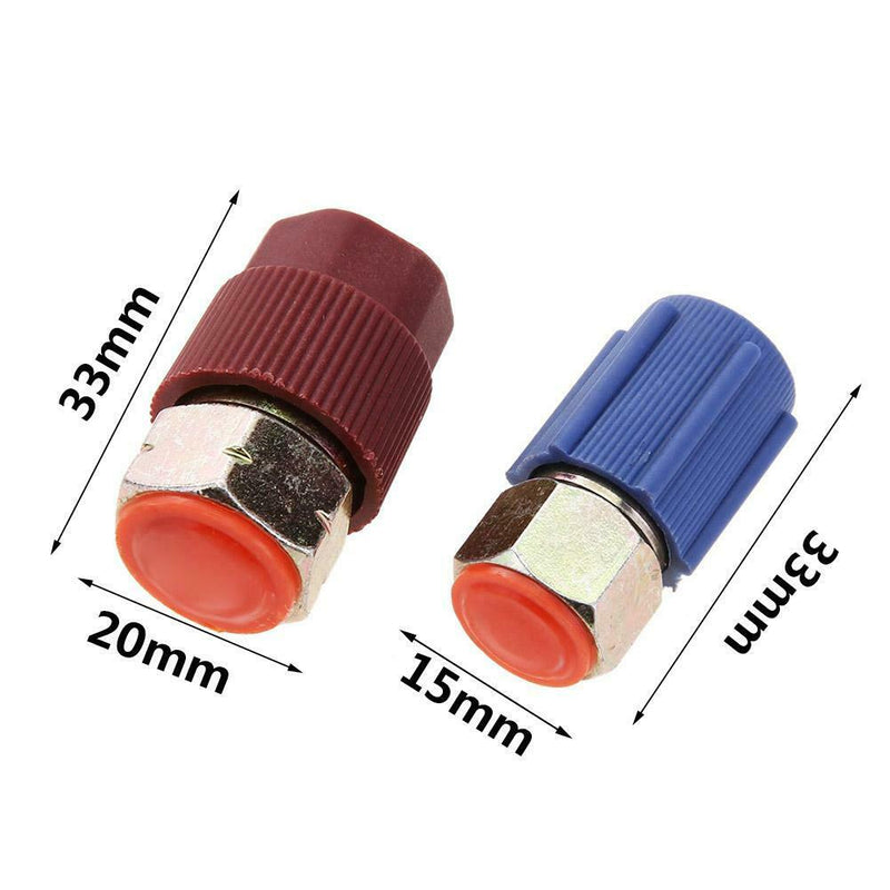 Retrofit 7/16 to 3/8 Conversion Adapter R12 to R134a High/Low AC Fitting