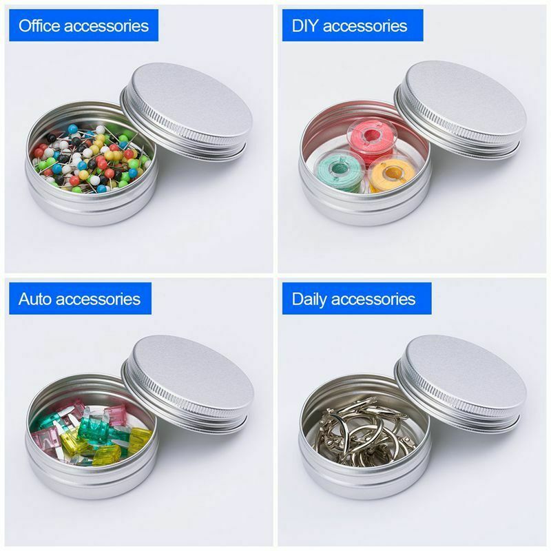 30 Pack Screw Top Round Metal Lip Balm Tins Containers Lids (1oz) C3W7