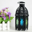 European Metal Moroccan Candle Holder Votive Candlestick Home Decor Black A