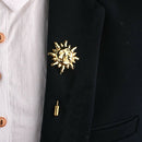 Sun Face Shape Suit Shirt Corsage Lapel Stick Pin Tie Brooch Men's Wedding
