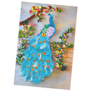 Handcraft Ribbon Embroidery Kit Peacock Design DIY Home Wall Decor 50 x 65cm