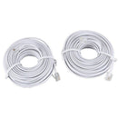 40Ft 12M RJ11 6P2C Telephone Phone Modem Cord Cable White 2pcs T6S2