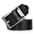 dnuxlou Men's Leather Belt Single Prong Metal Buckle (black)