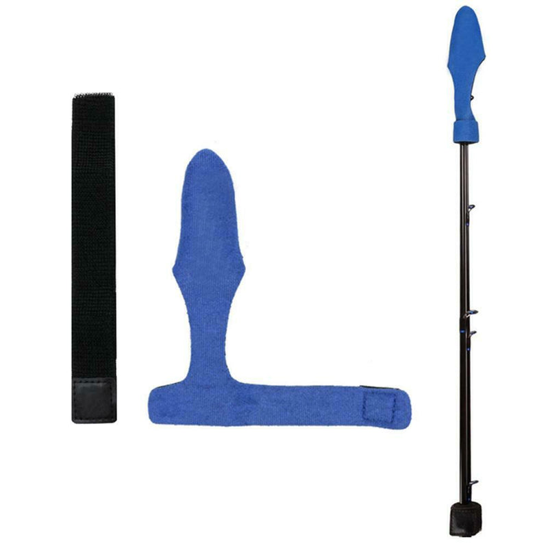 2pcs Fishing Rod Covers Pole Glove Protector+Tie Wrapping Band Belt (Blue)