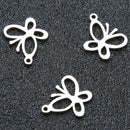 20 Pieces Stainless Steel Butterfly Pendants Charms Jewelry Making Findings for