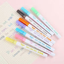 12 Color Self Outline Metallic Markers Double Line Pen for DIY Greeting Cards