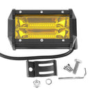 Truck Car Boat Offroad 5in 72W 24LED Yellow Lens Work Light Bar Spotlight Lamp