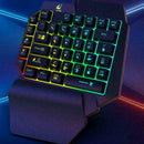 1x K15 One-handed Membrane Gamer USB Keyboard Mechanical RGB Wired Light Ba G1A0