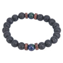 Men's Prayer Mala Beads Lava Rock Stone Chrysocolla Beaded Yoga Bracelets Gif FT