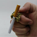 Elegant Ladies Smoker Cigarette Holder Ring Smoking Clip Rack Gift Golden L